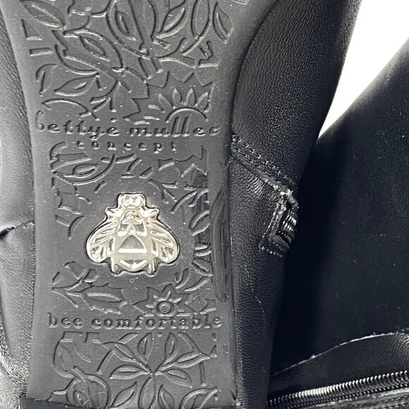 Bettye Muller Deena Booties Sz 9.5M Black Soft Napa Leather Heel Ankle Boots NEW - Picture 11 of 12